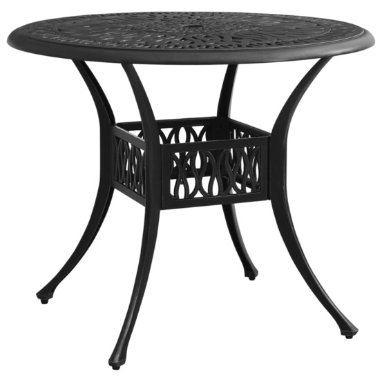 Table de jardin noir 90x90x74 cm aluminium coulé