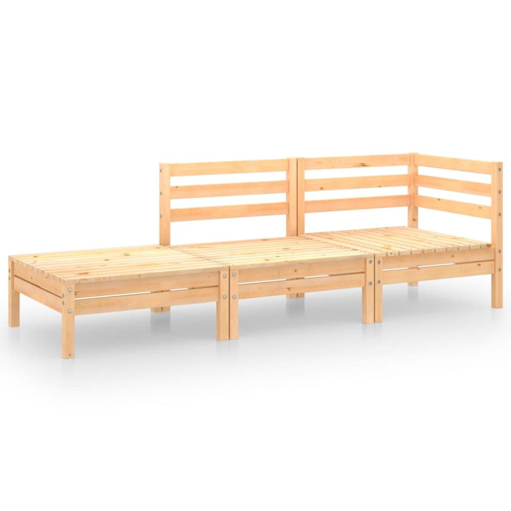 Salon de jardin 3 pcs bois de pin massif