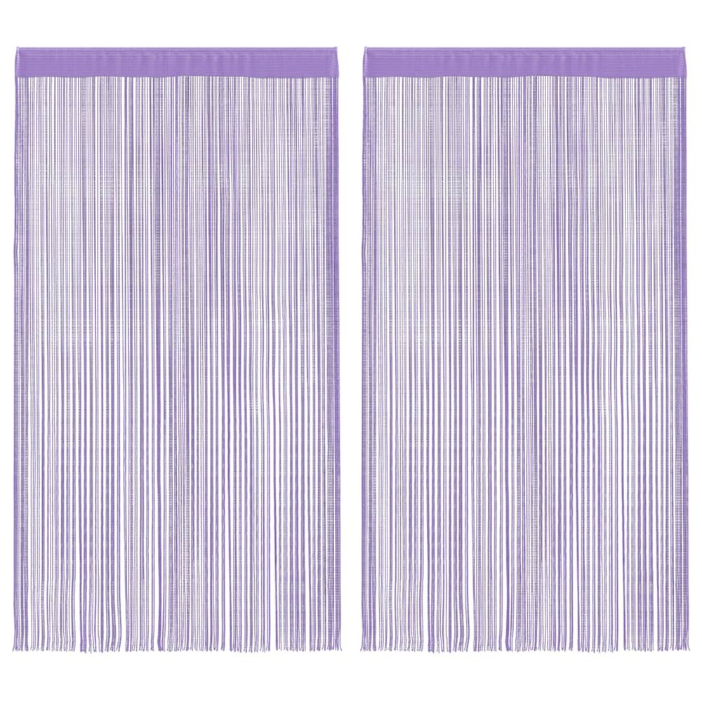 Rideaux à fils 2 pcs violet 100x250 cm
