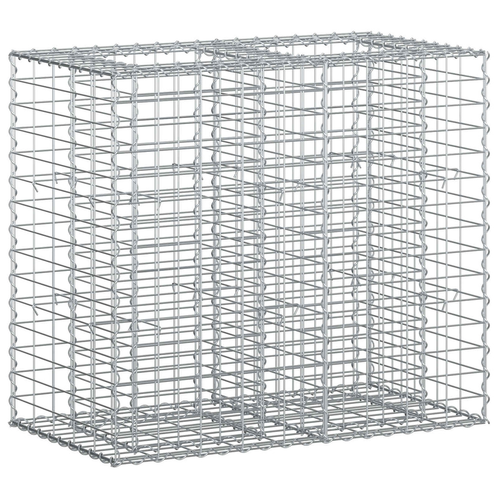Lit surélevé gabion argenté 90 x 50 x 80 cm acier galvanisé