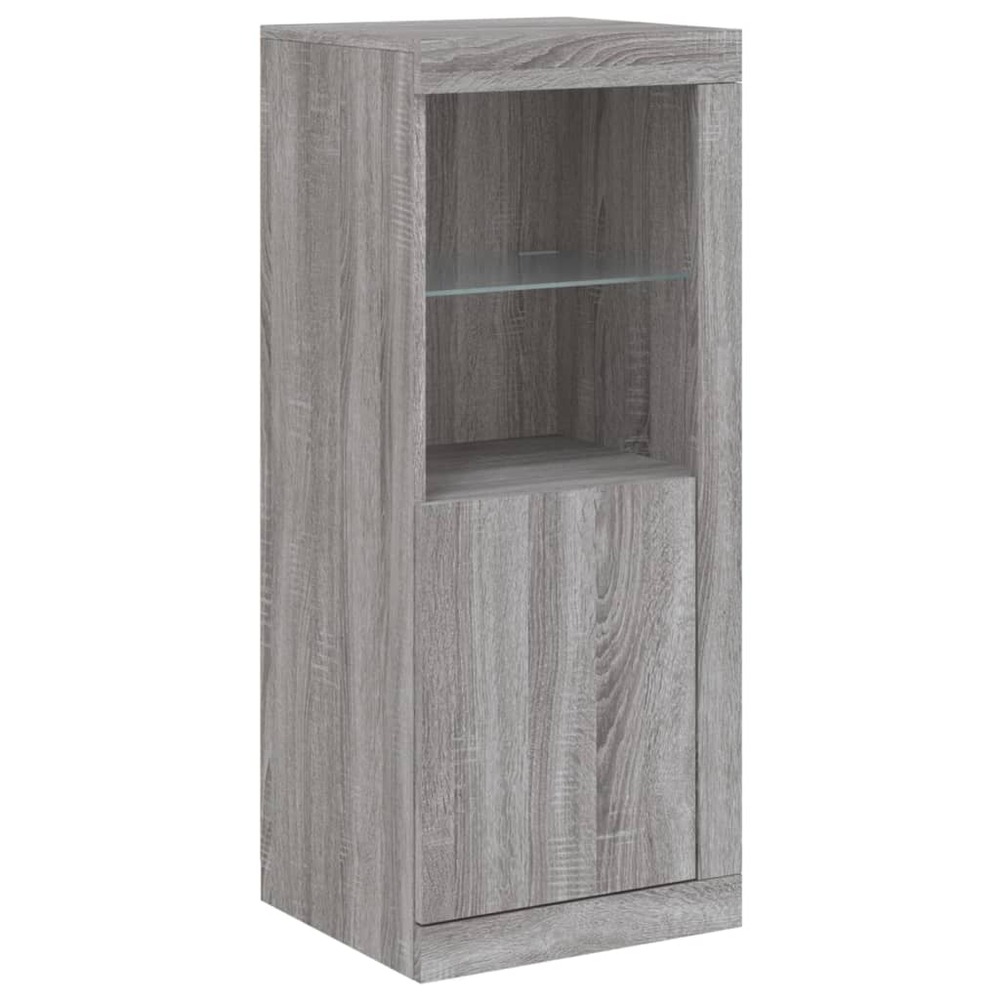 Buffet bahut commode armoire meuble de rangement organisateur cuisine salle de séjour salon avec lumières led sonoma 41 x 37