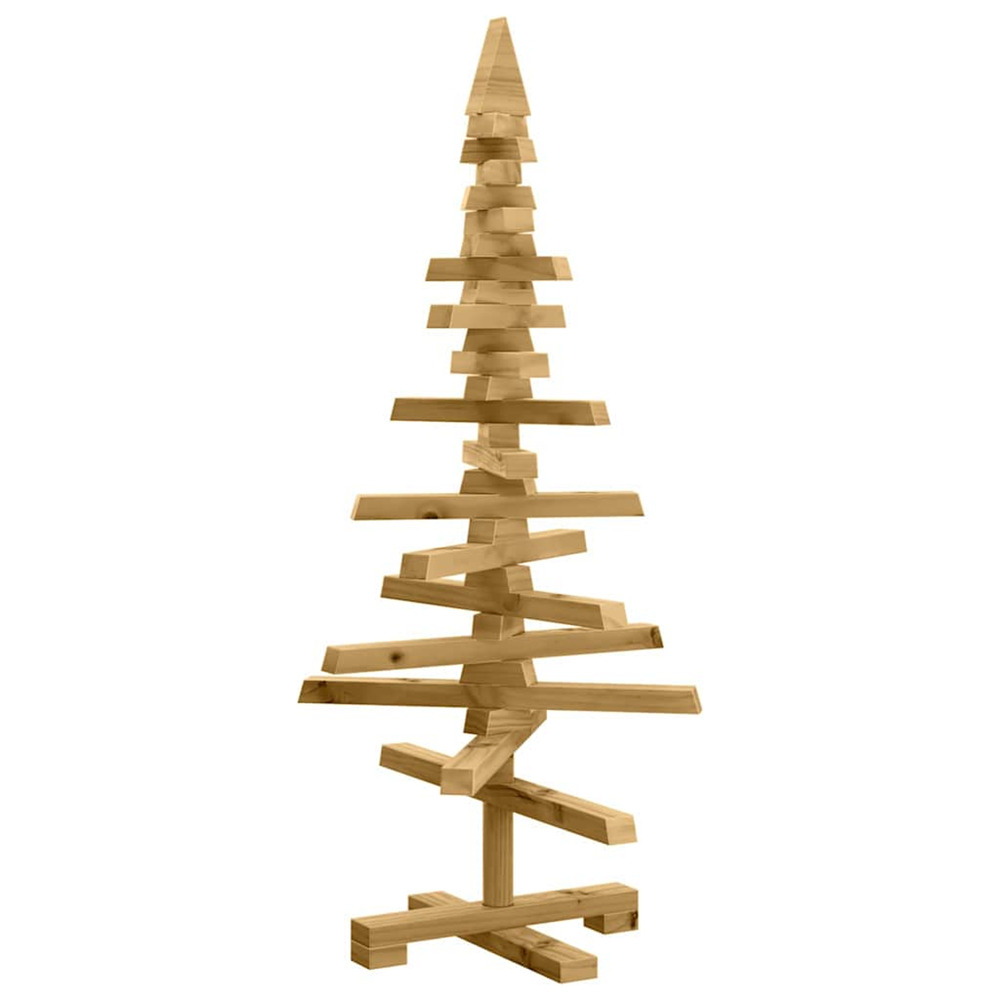 Arbre de noël en bois marron 90 cm bois massif en pin