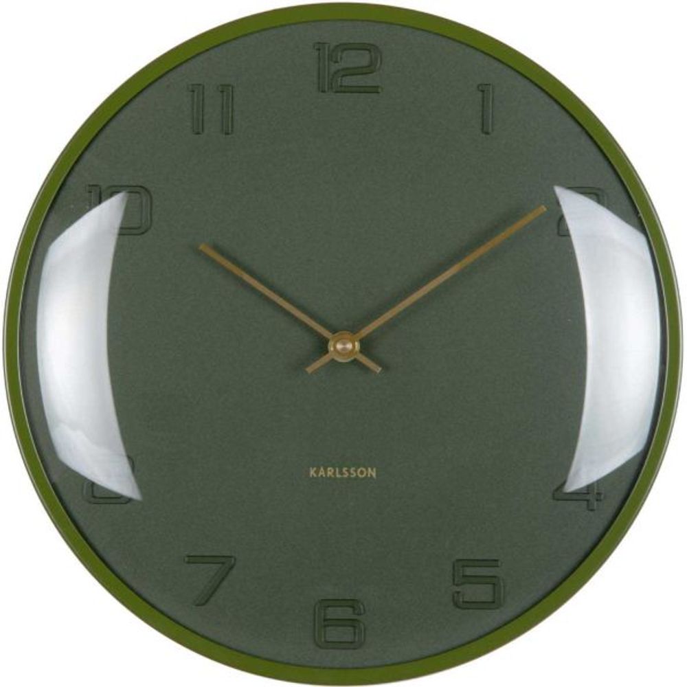 Horloge murale en métal fuerte dome vert