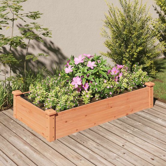 Carré potager en bois de sapin 120x60x25 cm avec doublure de protection
