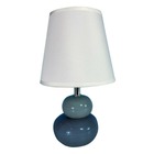 Lampe de bureau  bleu céramique textile (15 x 22,5 x 9,5 cm)