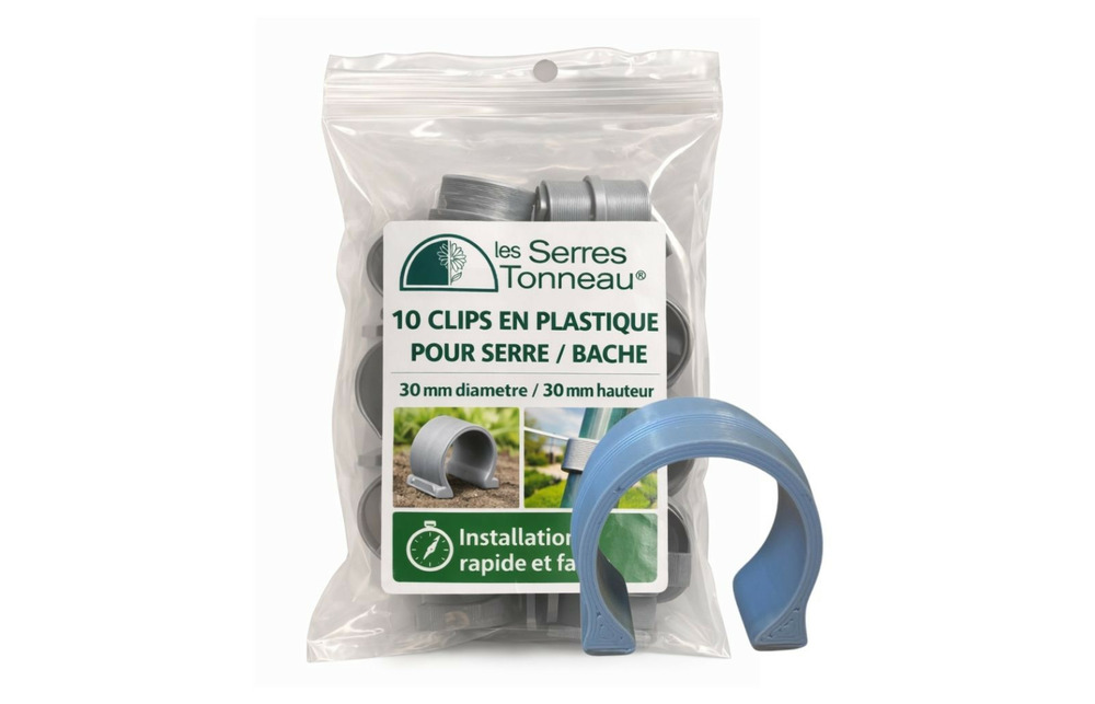 Clips bâche de serre pour tube diamètre 30mm - plastique - les serres tonneau