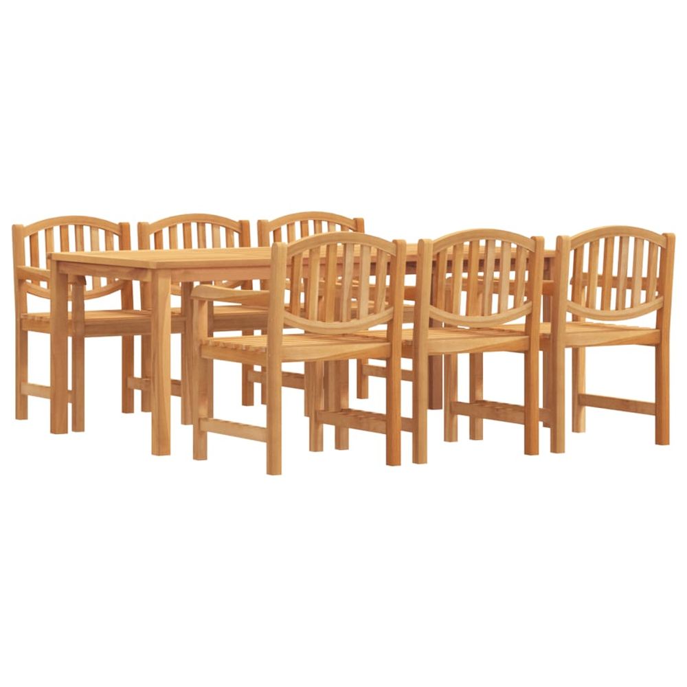 Ensemble à manger de jardin 7 pcs bois de teck solide