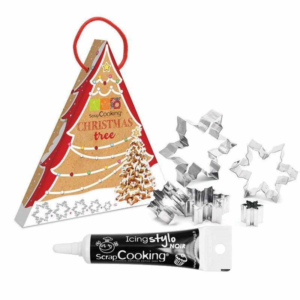 Coffret mon sapin de noël en biscuit + stylo de glaçage noir