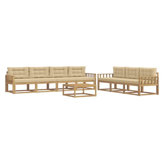 Ensemble de canapés d'extérieur 7 pc blanc et beige