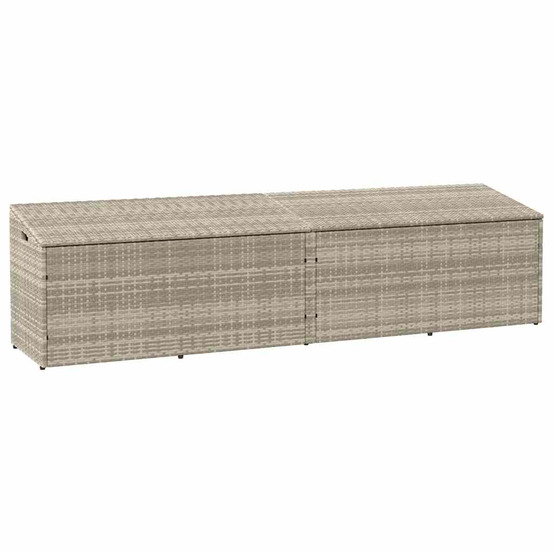 Boîte de rangement de jardin gris clair 220x50x58 cm rotin