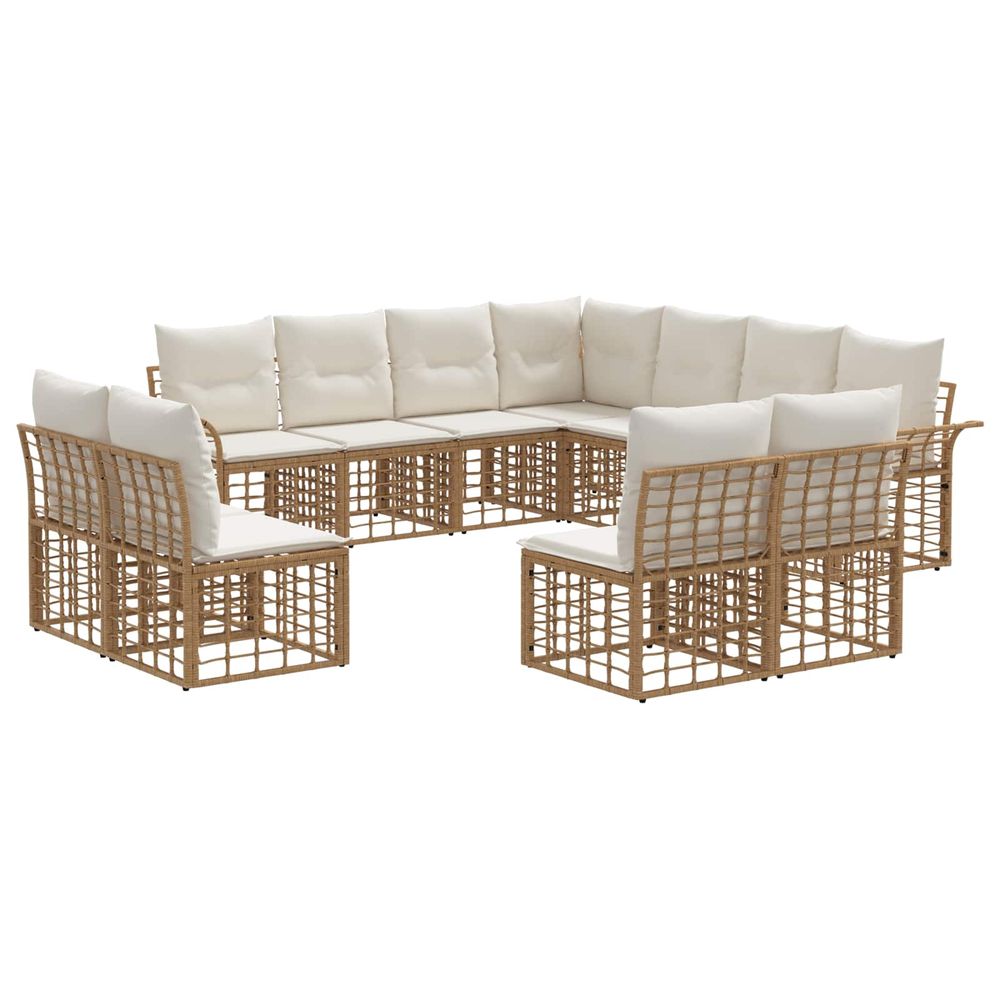 Ensemble de canapés d'extérieur 11 pc blanc naturel et crème