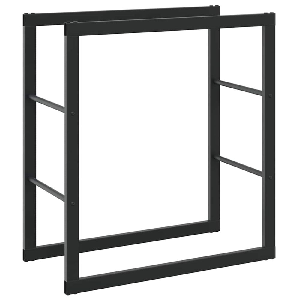 Portant de bois de chauffage noir 55x30x61 cm acier