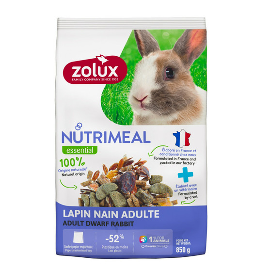 Aliment composé pour lapin adulte(6 mois et plus) sachet de 850 g