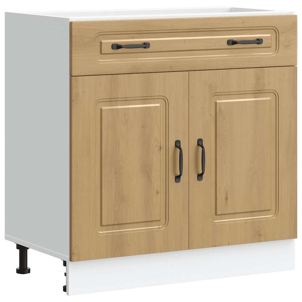 Armoire de cuisine kalmar chêne artisanal bois d'ingénierie