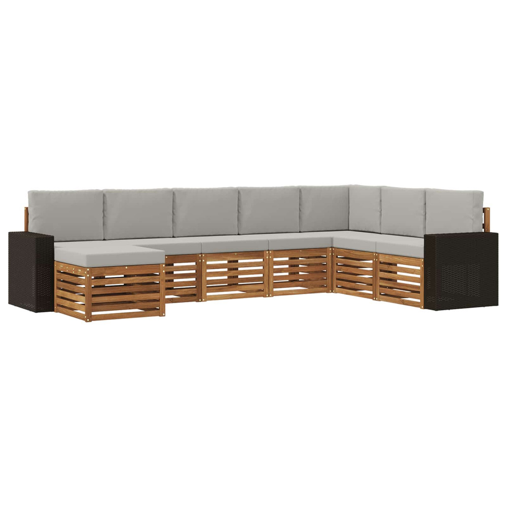 Ensemble de canapés d'extérieur 8 pcs naturel et gris clair
