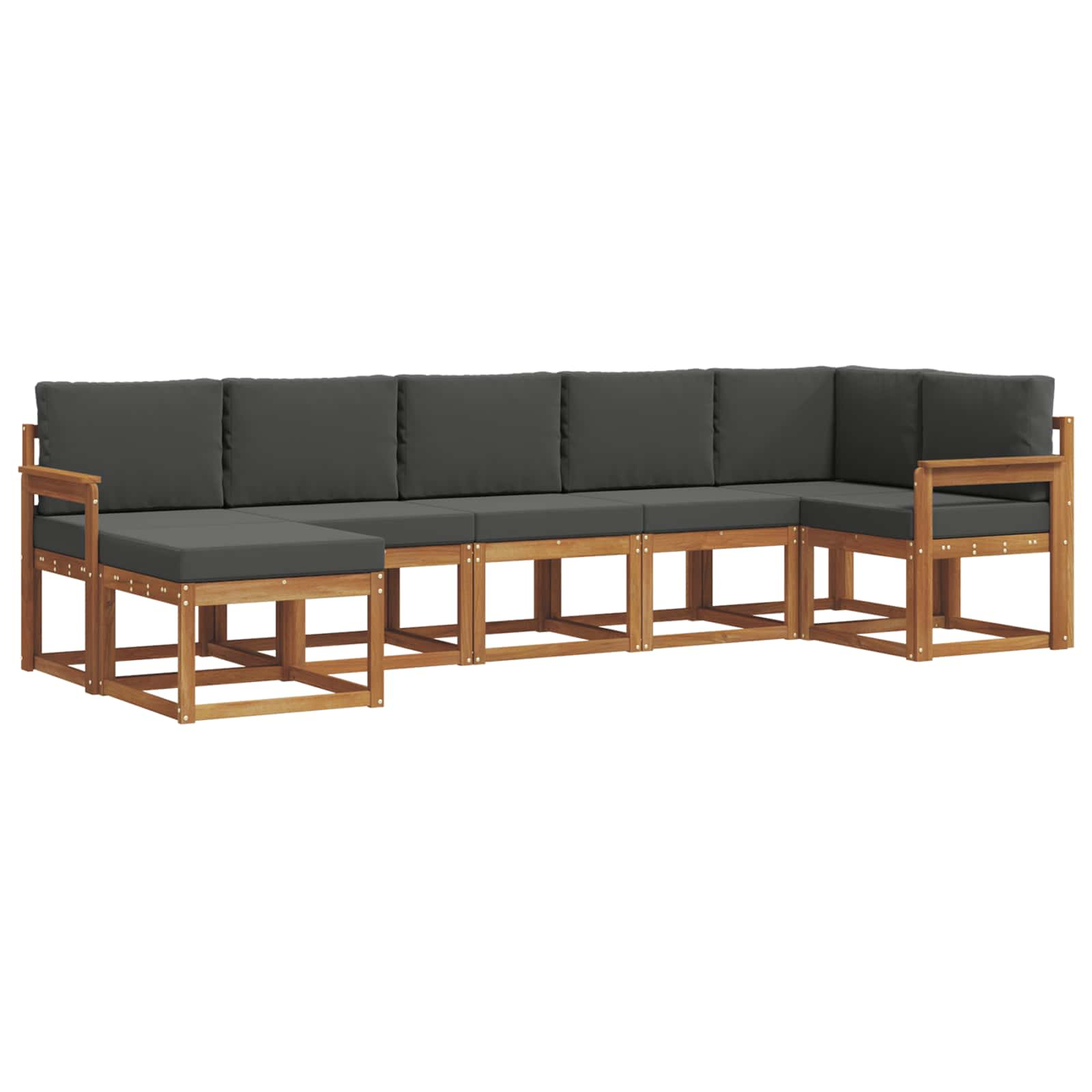 Ensemble de canapés d'extérieur 7 pcs naturel et anthracite