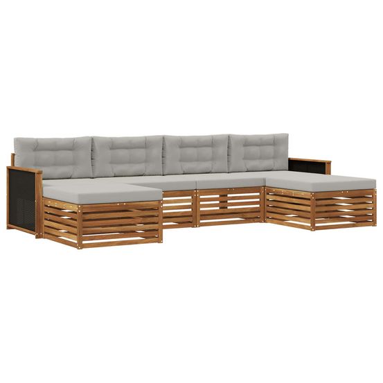 Ensemble de canapés d'extérieur 6 pc bois d'acacia massif