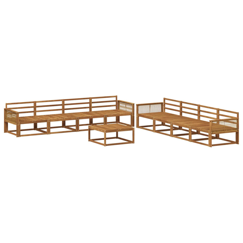 Ensemble de canapés d'extérieur 9 pcs naturel