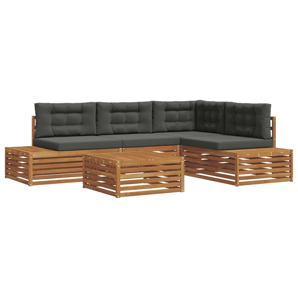 Ensemble de canapés d'extérieur 5 pièce naturel et anthracite