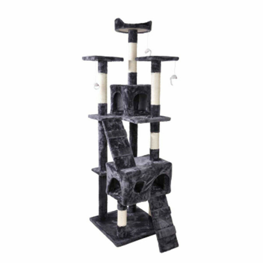 Arbre à chat avec jouets 5 plateformes 168cm gris