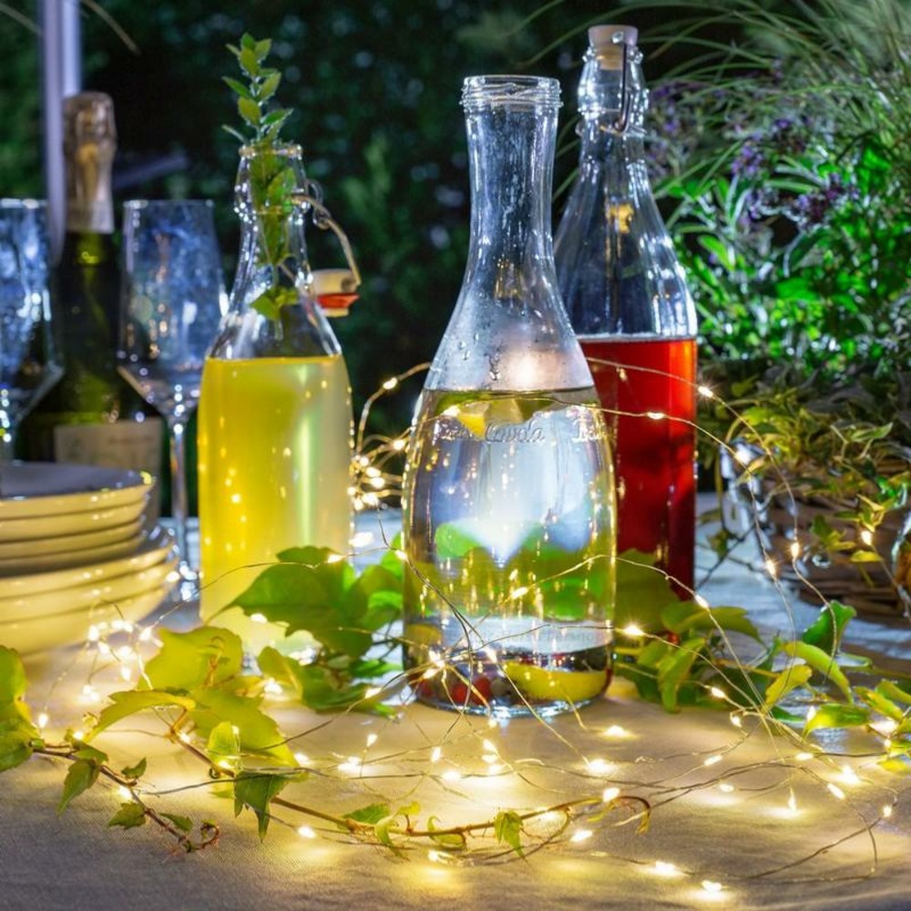 Guirlande solaire verena 10 filaments de 10 leds blanc chaud