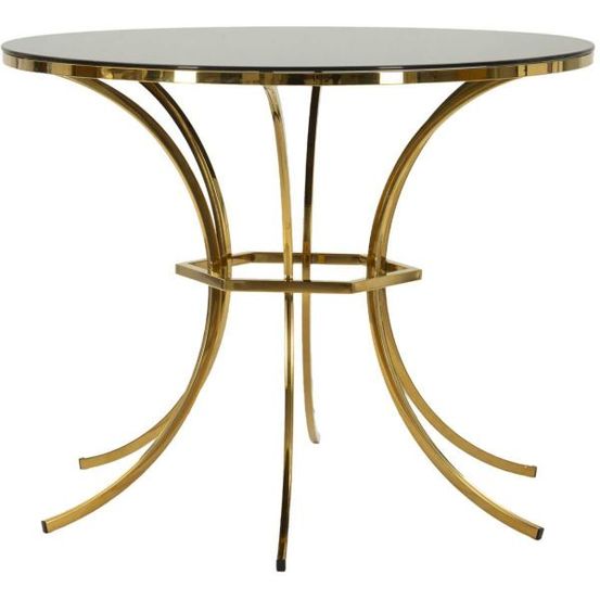 Table de repas en métal et verre shanty 100 x 80 cm