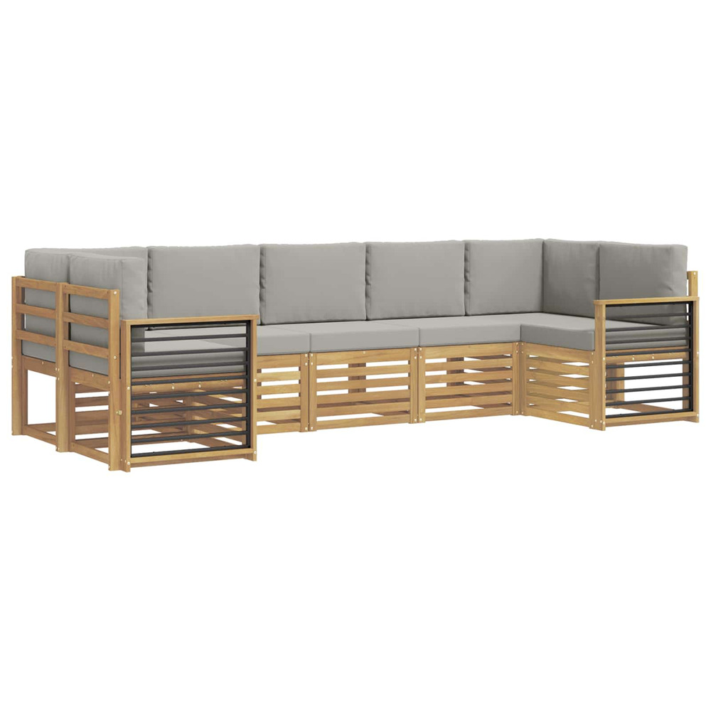 Ensemble de canapé d'angle 7 pcs blanc et gris clair