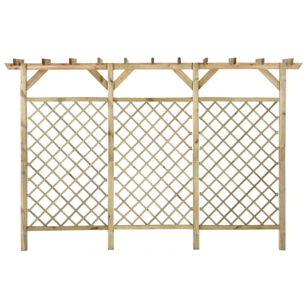Clôture à treillis de jardin avec pergola 300x50x200 cm pin