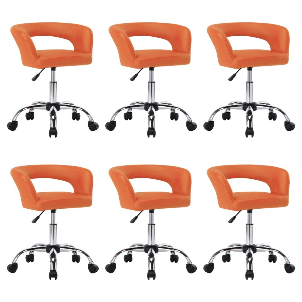 Chaises de salle à manger 6 pcs orange similicuir