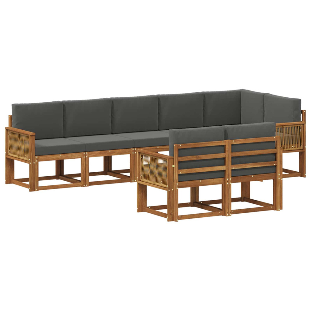 Ensemble de canapés d'extérieur 8 pcs naturel et anthracite