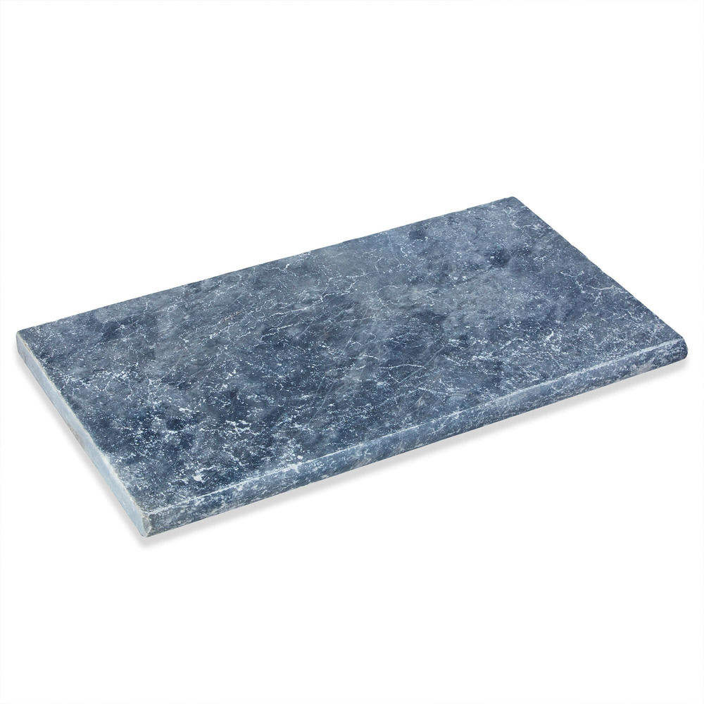 Dessus de marche pierre d'adana gris bleu 61x33x3 cm bord 1/2 rond (à l'unité) - ro'ma nature