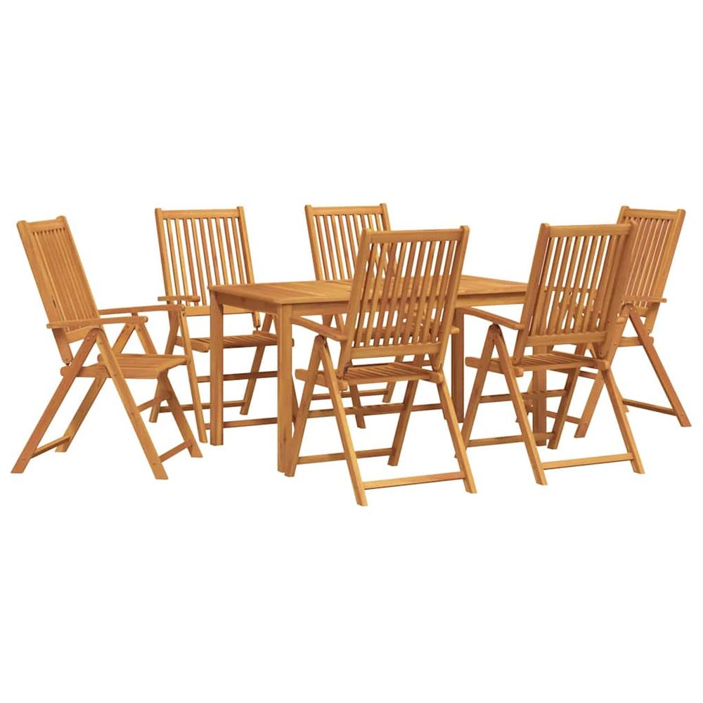 Ensemble de salle à manger pour jardin 7 pc 6 place naturel