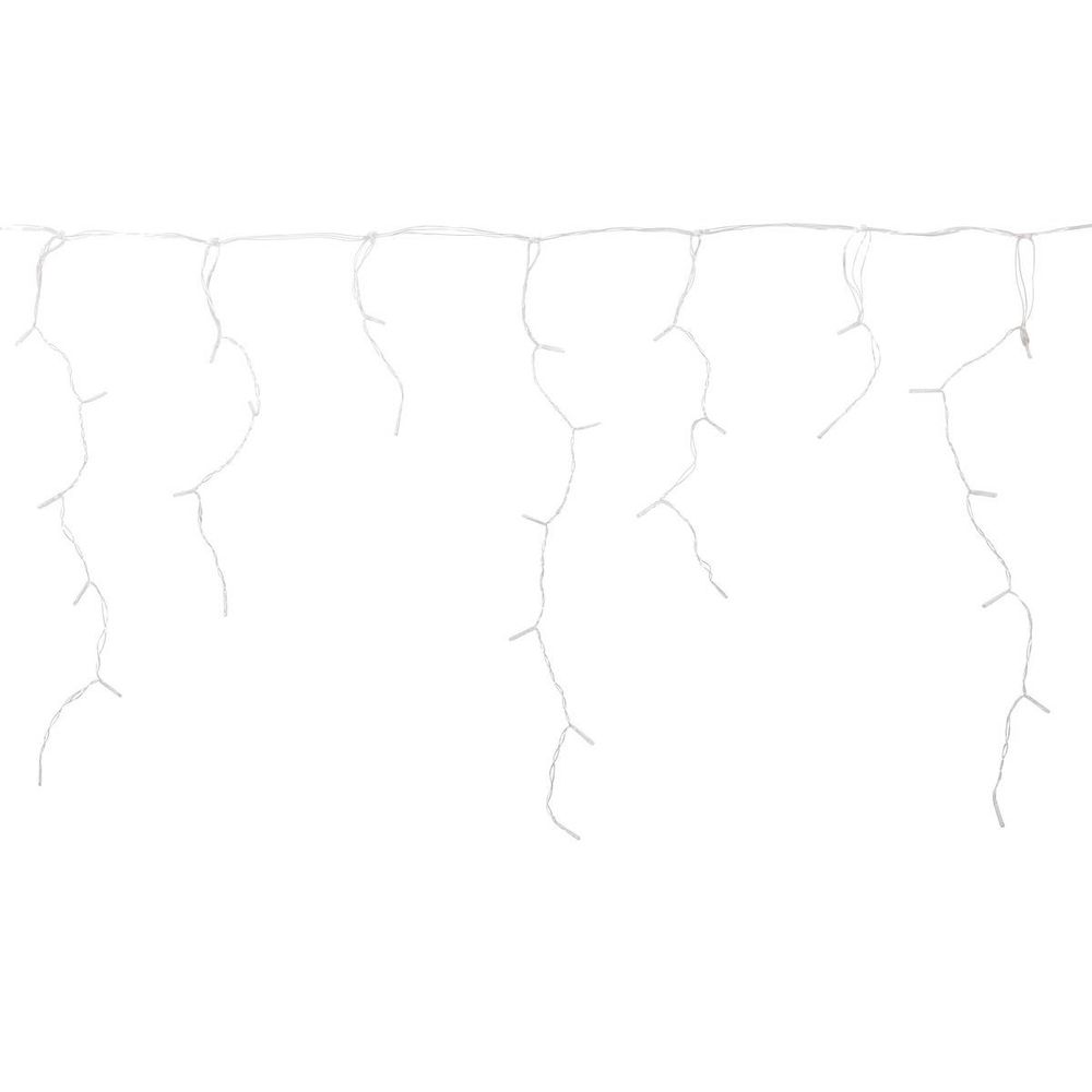 Rideau lumineux stalactite d'extérieur 20 m 534 led blanc froid 8 fonctions solaire