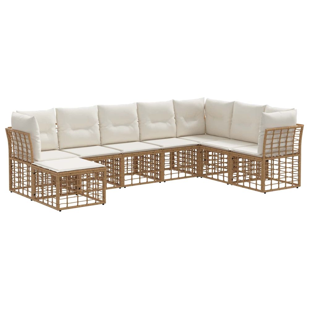 Ensemble de canapés d'extérieur naturel polyester