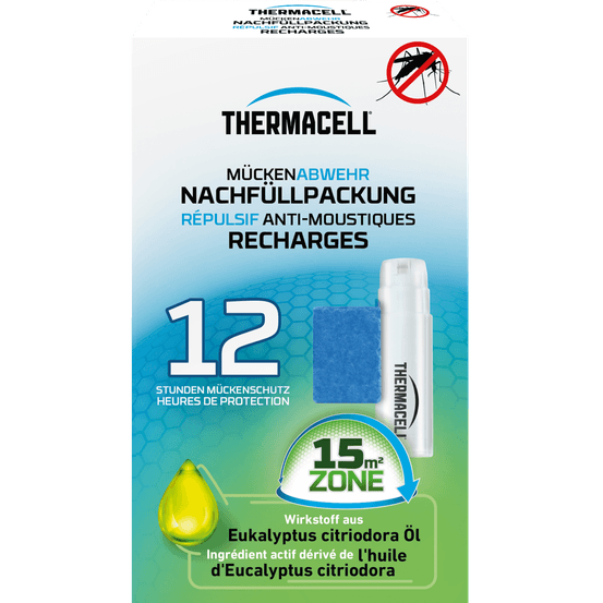 Thermacell recharge répulsive anti moustiques & moustiques tigres - protection 15m²- compatible avec diffuseurs, nomades & lanternes