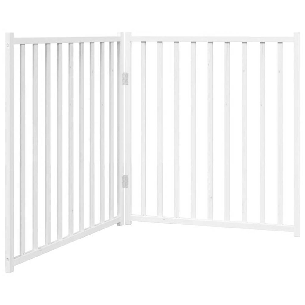 Barrière pour chien pliable 2 panneaux 160 cm bois sapin massif