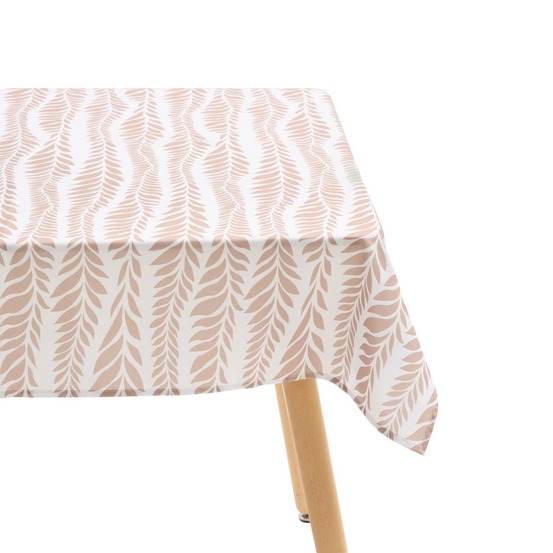 Nappe oceania 240x140cm terracotta imprimé feuilles