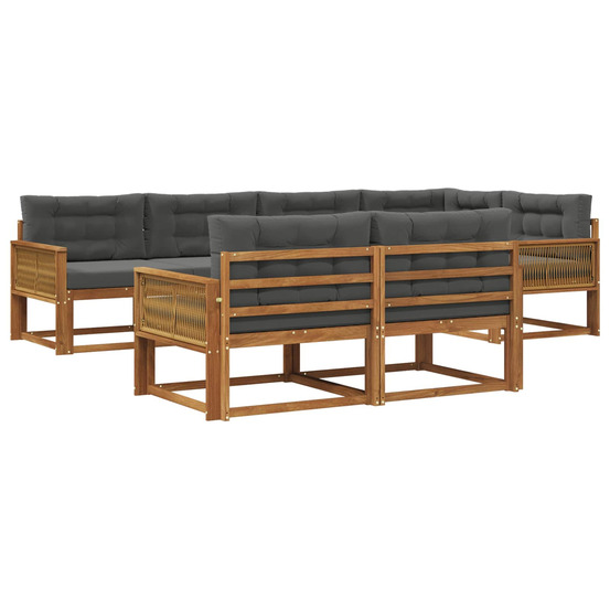 Ensemble de canapés d'extérieur 7 pcs naturel et anthracite
