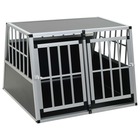 Cage pour chien à double porte 94 x 88 x 69 cm aluminium et mdf noir