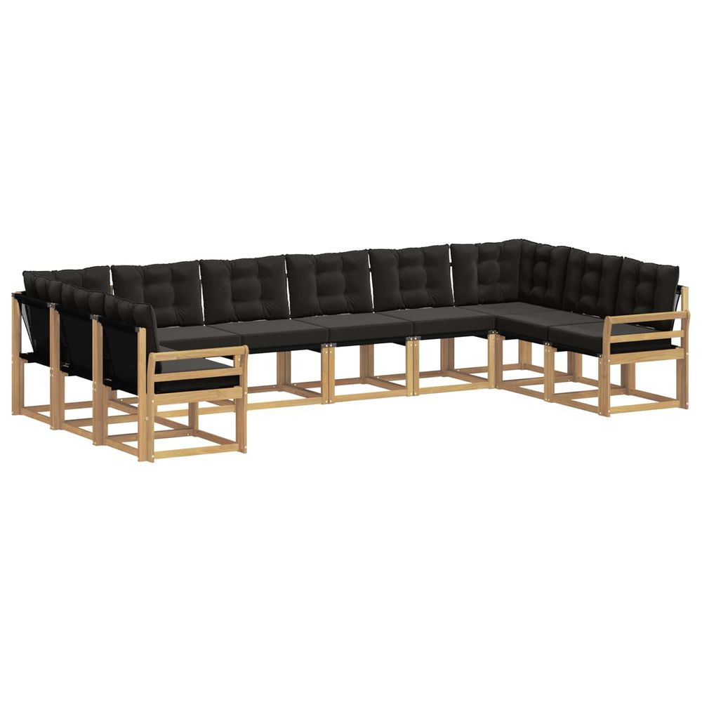 Ensemble de canapés d'extérieur 10 pc blanc et noir