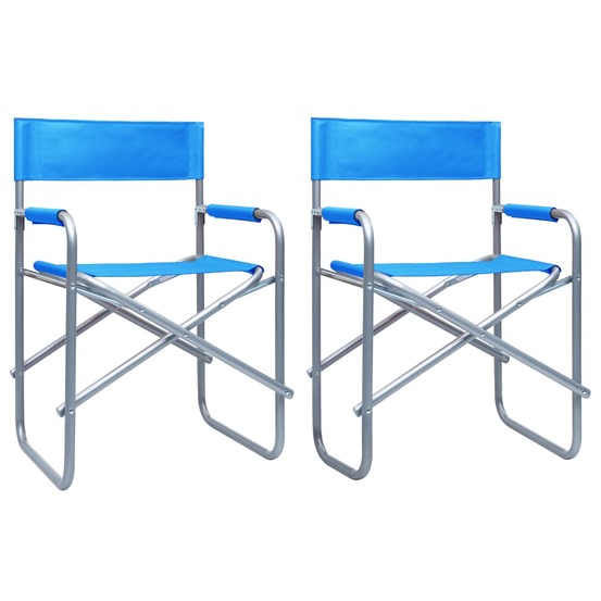 Chaises de metteur en scène lot de 2 acier bleu