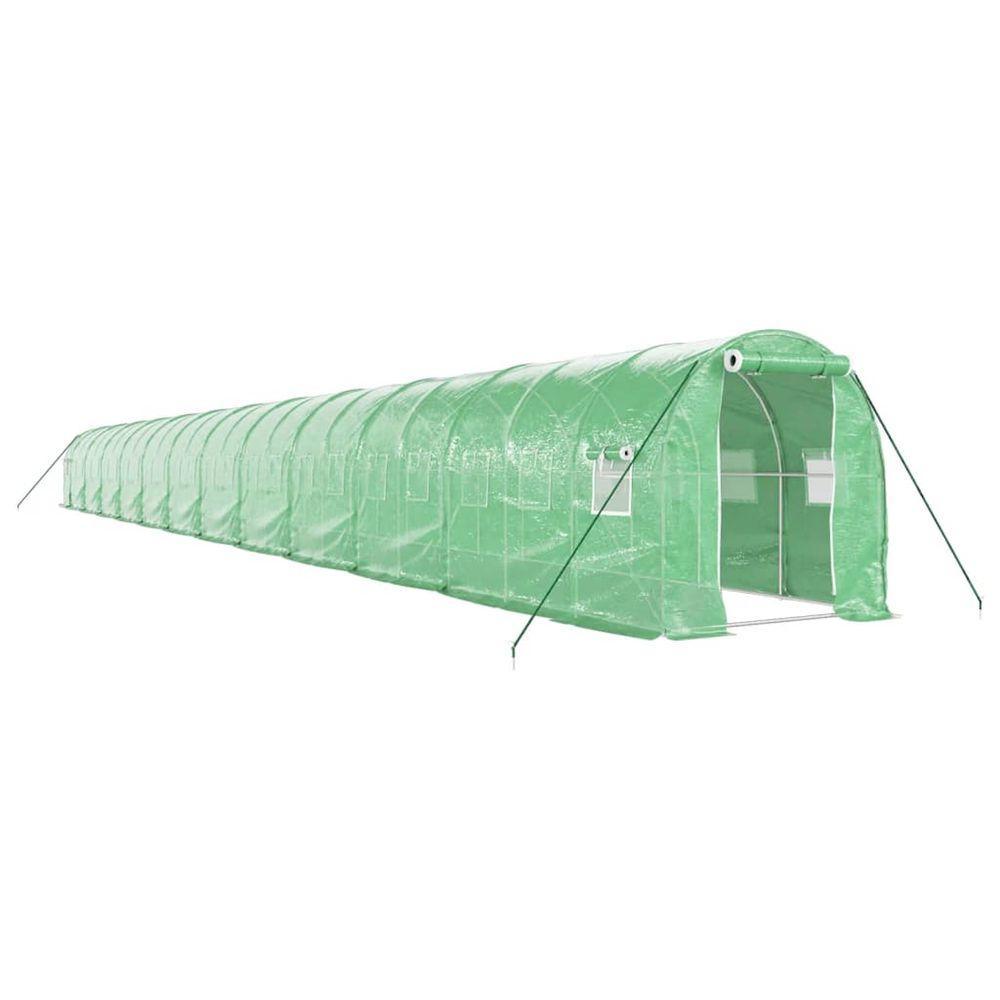 Serre avec cadre en acier vert 48 m² 24x2x2 m