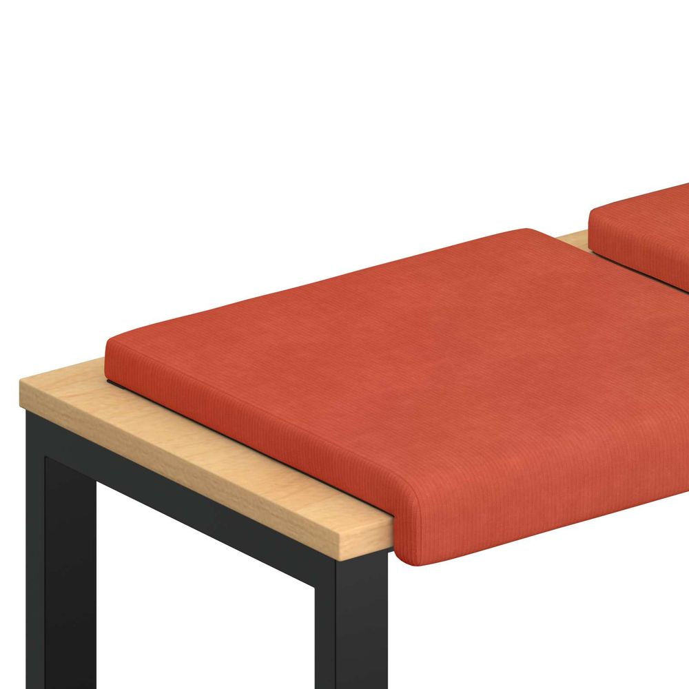 Coussin de banc 2 pc velours côtelé rouge orange