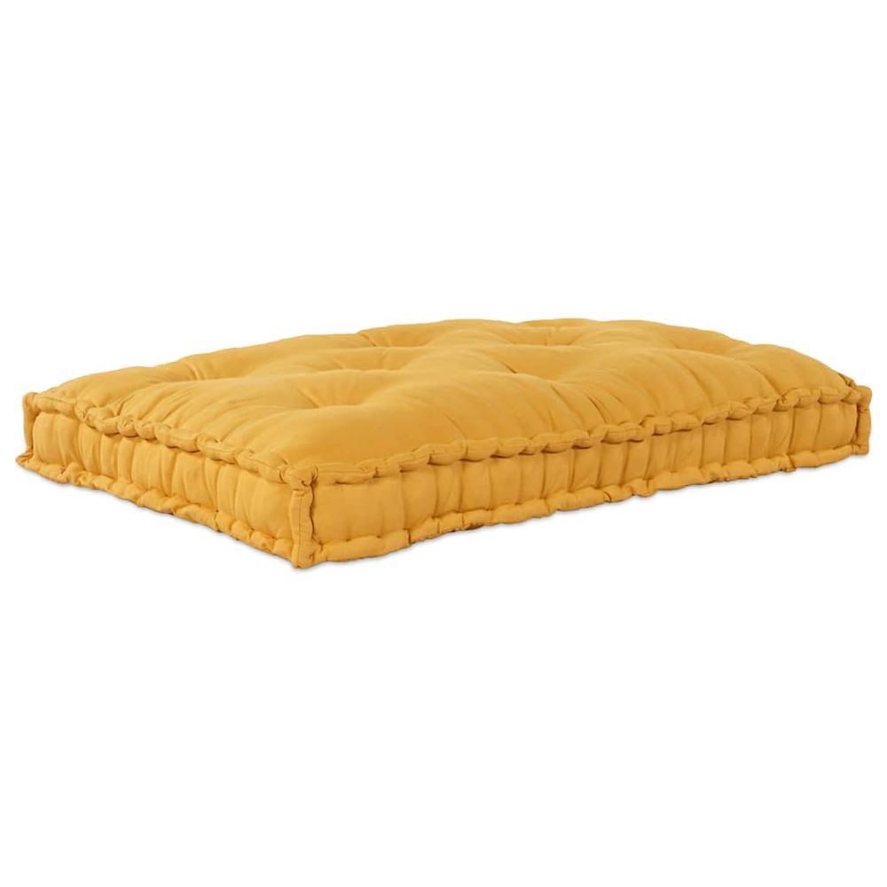 Coussin de canapé sur palette jaune 120 x 80 x 12 cm tissu