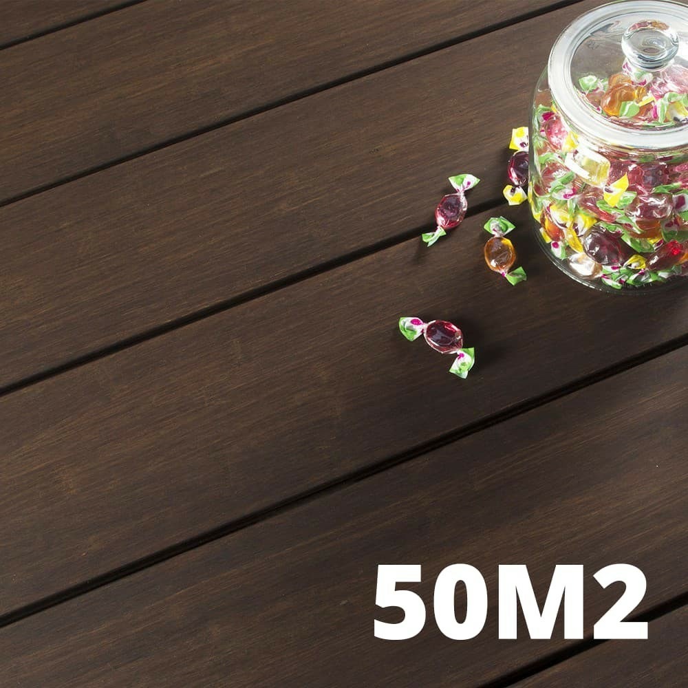 Kit terrasse bambou 50m² melody - 188 lames de terrasse (185 x 13.9 x 1.8 cm) - fixation clips cobra hybrid 7-22 - garantie 25 ans