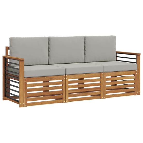 Ensembles de canapés avec coussin 3 pcs gris naturel et clair