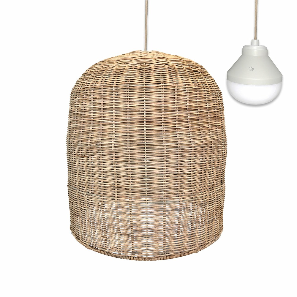 Suspension d'extérieur nomade giacomo beige rotin h45cm
