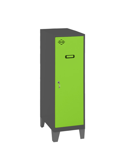 Casier-armoire simonlocker dism.single mini 915x300x500+pies an/v antracite/vert 1015x300x500 - simonrack