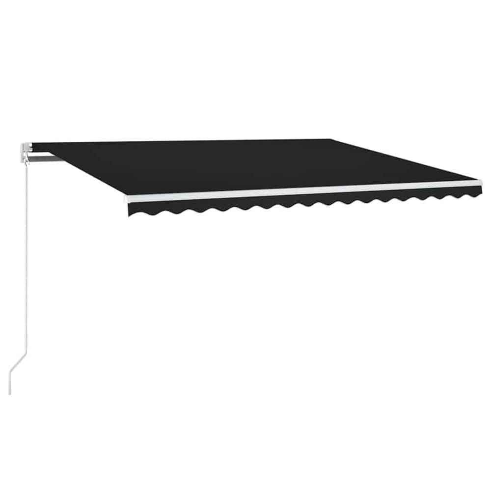 Auvent manuel rétractable avec led 450x300 cm anthracite