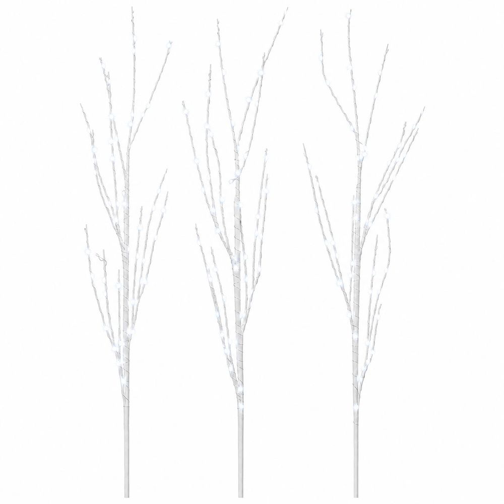 Branche de cuivre led de décoration de noël 3 pc blanc 62 cm
